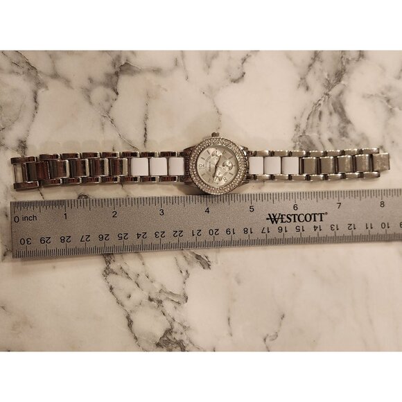 Stylish & Co. Women's Silver Stainless Steel Analog Watch With Rhinestones - Picture 4 of 6